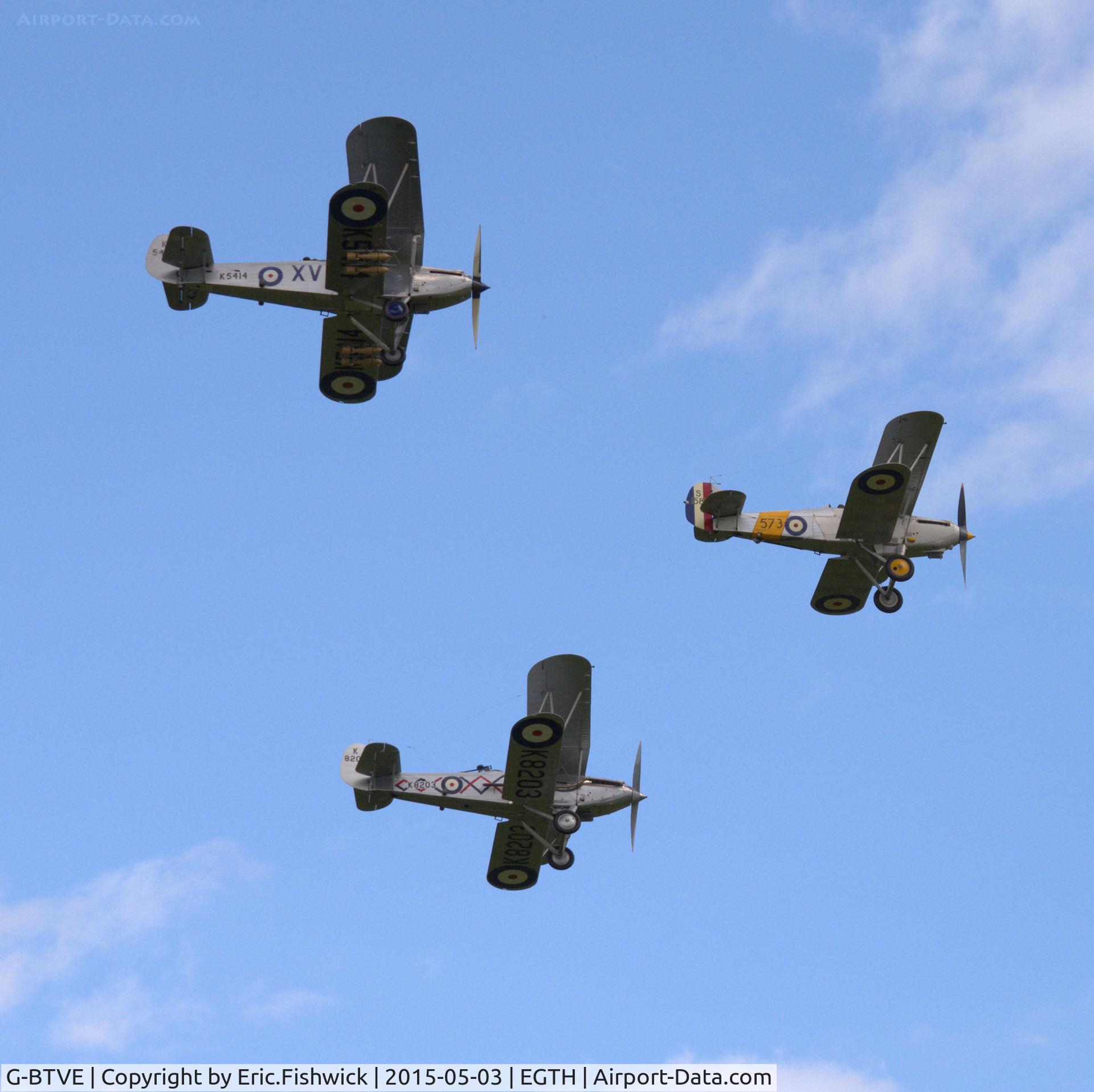 G-BTVE, 1937 Hawker Demon 1 C/N K8203, 45 K8203 in good company at the Shuttleworth VE Day Commemorative Airshow, May 2015
