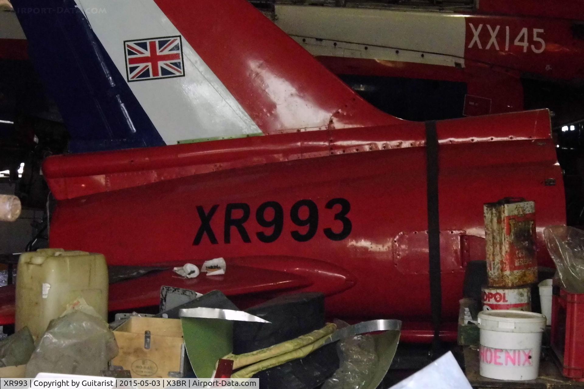 XR993, 1964 Hawker Siddeley Gnat T.1 C/N FL587, I assume the rest of the Gnat is here as well. At Bruntingthorpe