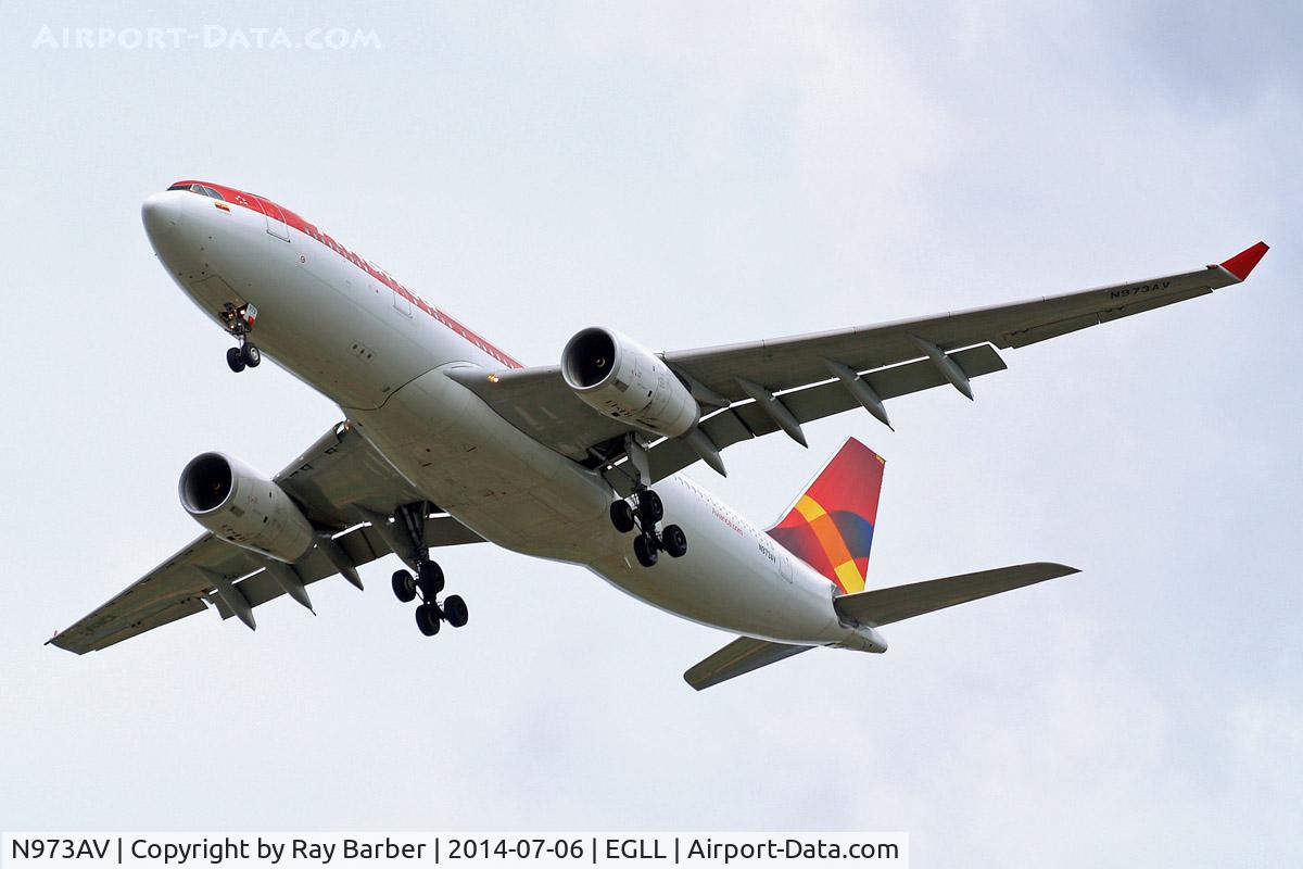 N973AV, 2009 Airbus A330-243 C/N 1073, Airbus A330-243 [1073] (Avianca) Home~G 06/07/2014 On approach 27R.
