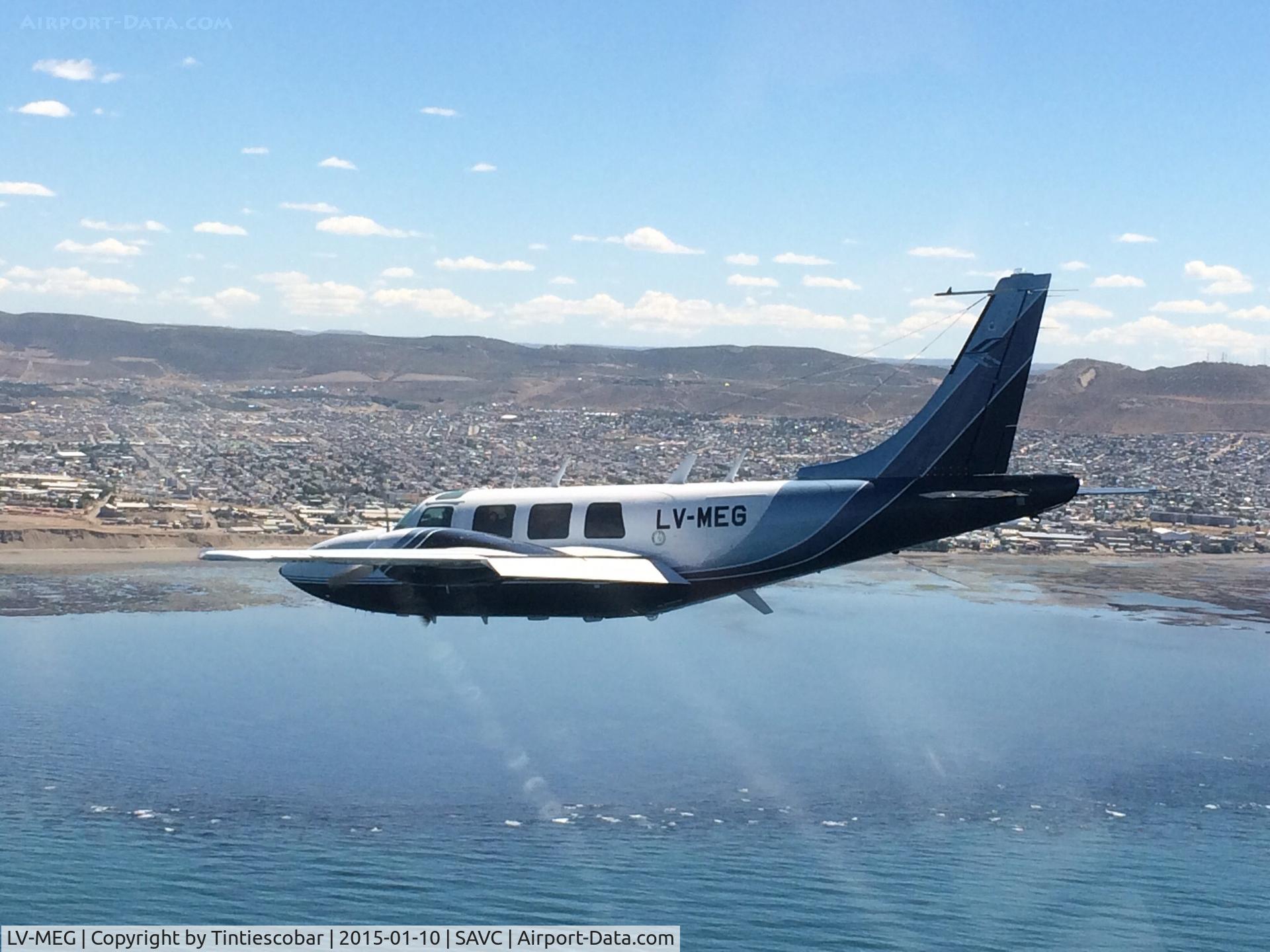 LV-MEG, 1977 Smith Aerostar 600 C/N 60-0453-152, The Aerostar Flying over Golfo San Jorge, near Aeroclub Comodoro Rivadavia, SAVC airport.