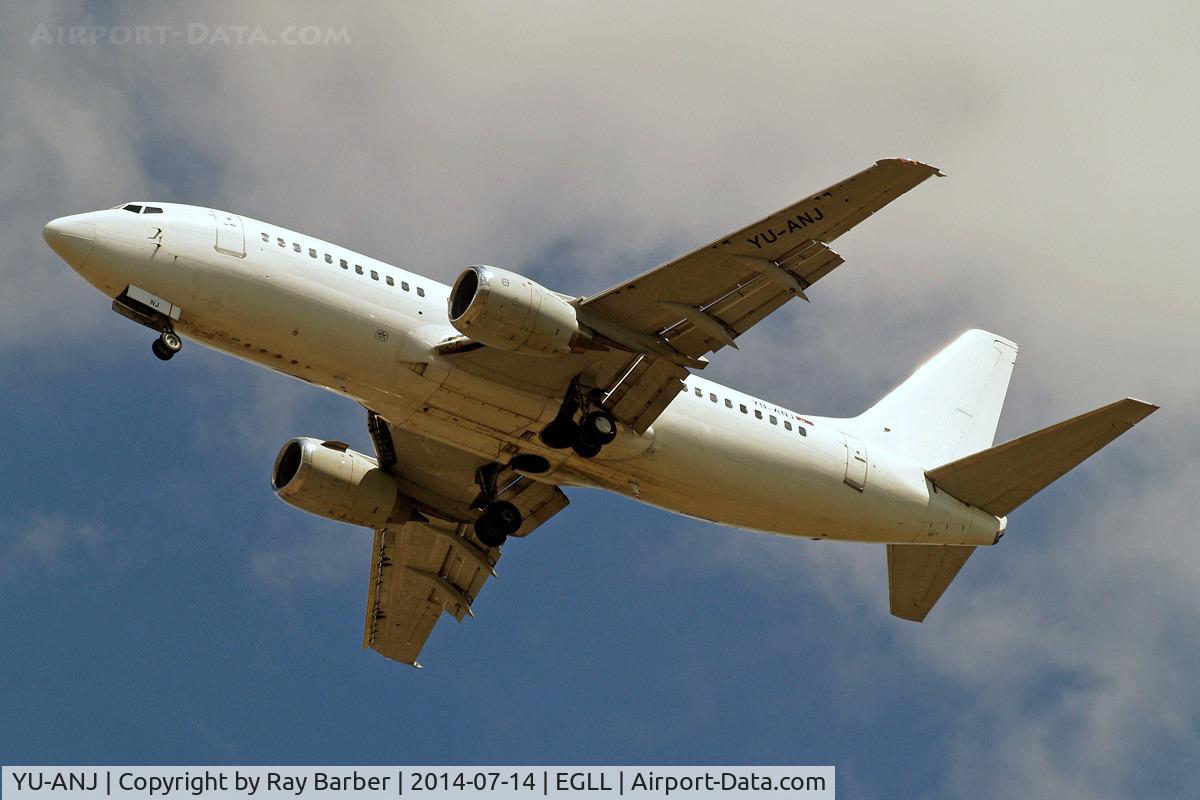 YU-ANJ, 1986 Boeing 737-3H9 C/N 23714/1305, Boeing 737-3H9 [23714] (JAT Airways) Home~G 14/07/2014. On approach 27R.