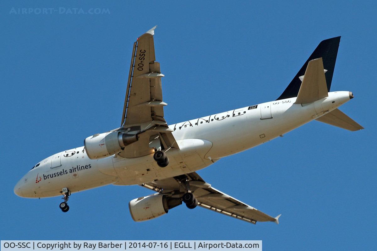 OO-SSC, 1999 Airbus A319-112 C/N 1086, Airbus A319-112 [1086] (Brussels Airlines) Home~G 16/07/2014. On approach 27R.
