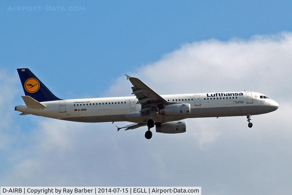 D-AIRB, 1993 Airbus A321-131 C/N 0468, Airbus A321-131 [0468] (Lufthansa) Home~G 15/07/2014. On approach 27L.