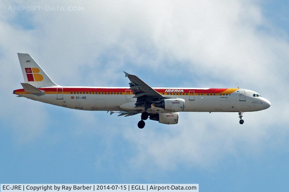 EC-JRE, 2006 Airbus A321-211 C/N 2756, Airbus A321-211 [2756] (Iberia) Home~G 15/07/2014. On approach 27L.