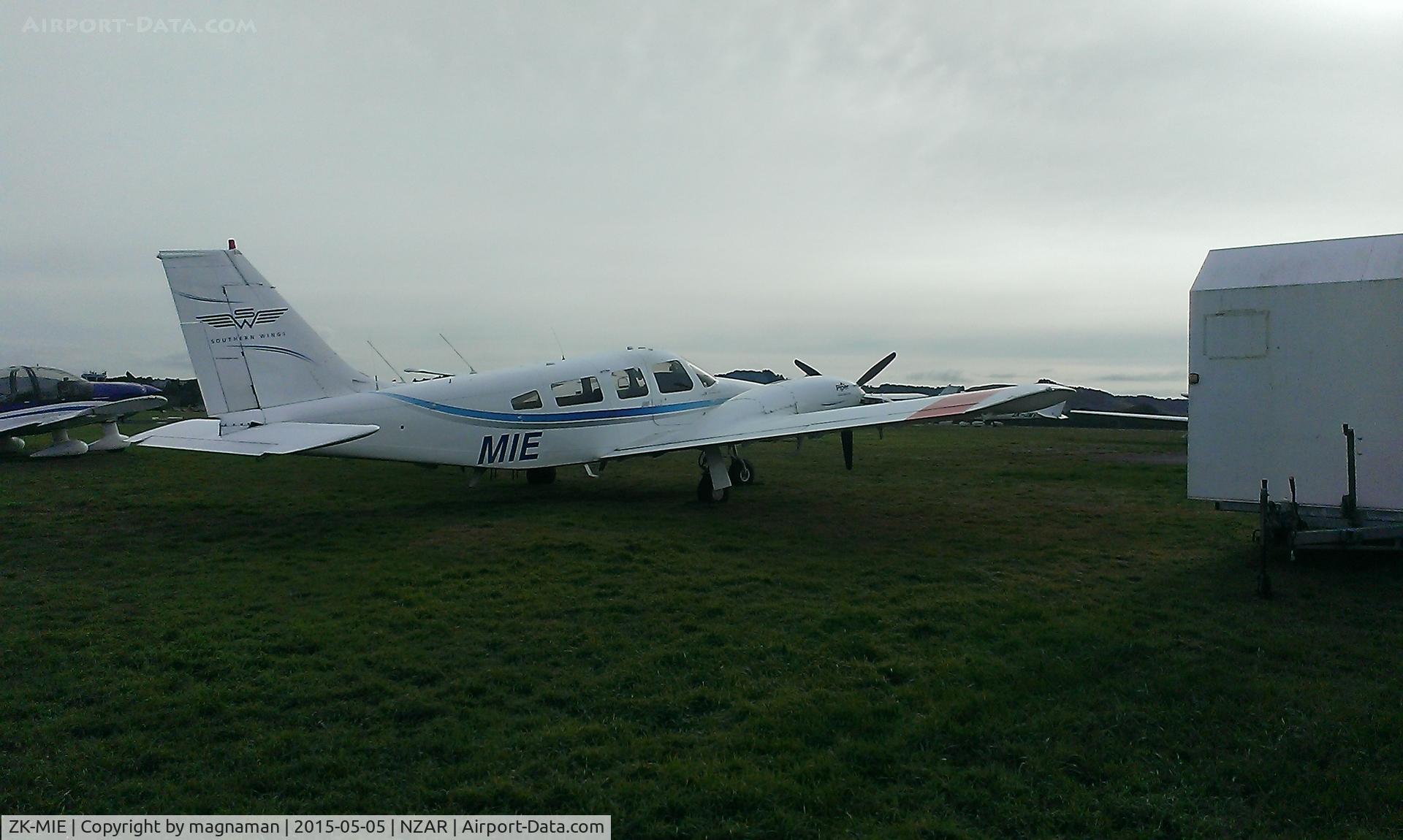 ZK-MIE, Piper PA-34-200T C/N 34-8170056, At Ardmore on gloomy autumn day