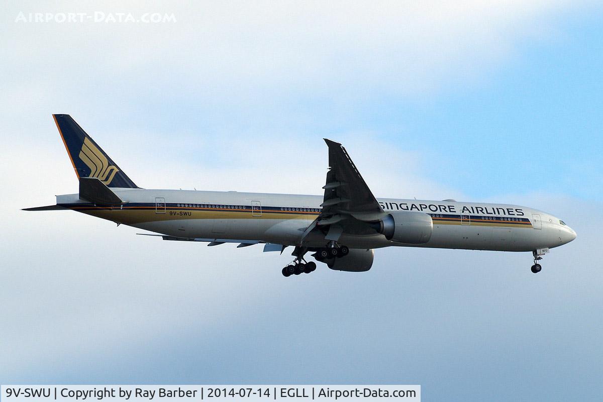 9V-SWU, 2013 Boeing 777-312/ER C/N 42235, Boeing 777-312ER [42235] (Singapore Airlines) Home~G 14/07/2014. On approach 27L
