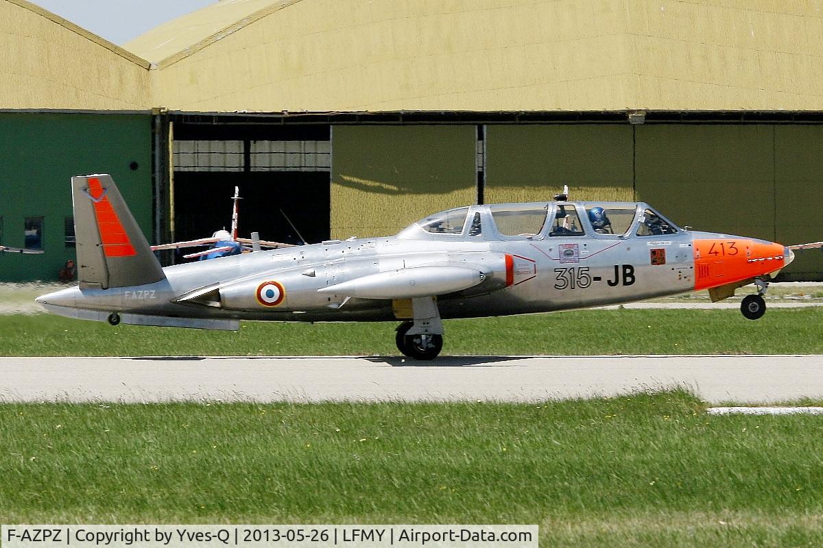 F-AZPZ, 1963 Fouga CM-170 Magister C/N 413, Fouga CM-170 Magister, Landing rwy 34, Salon De Provence Air Base 701 (LFMY) Open day 2013