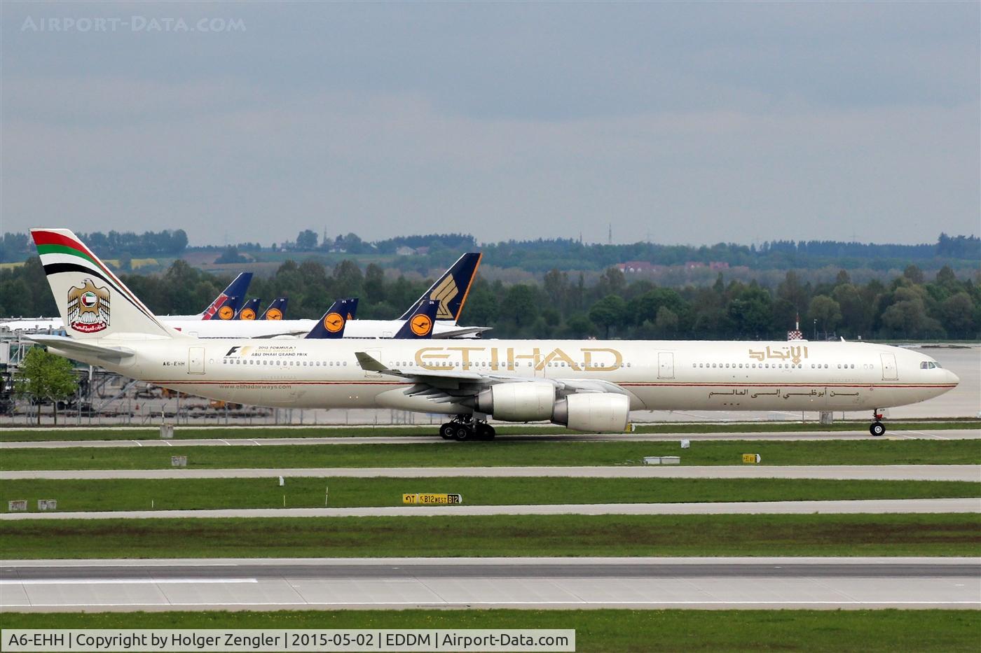 A6-EHH, 2007 Airbus A340-642X C/N 870, On taxi for take-off on rwy 26L....