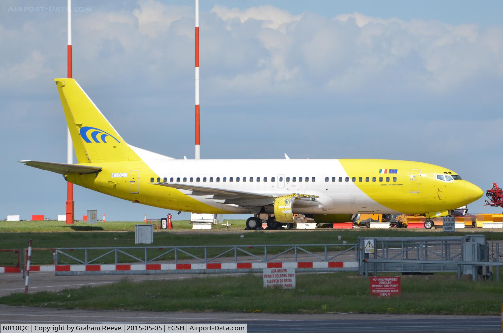 N810QC, 1987 Boeing 737-348QC C/N 23810, Parked at Norwich.