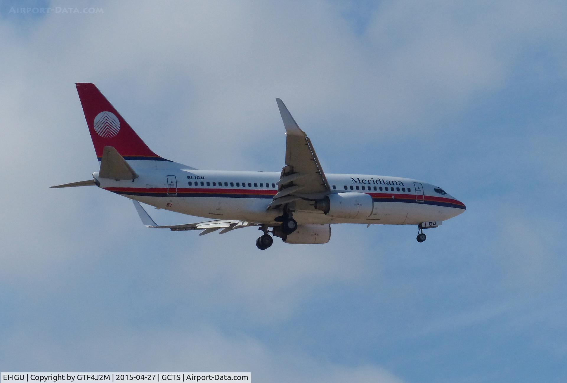 EI-IGU, 2003 Boeing 737-73V C/N 32422, EI-IGU  Meridiana  on approach to Tenerife South 27.4.15