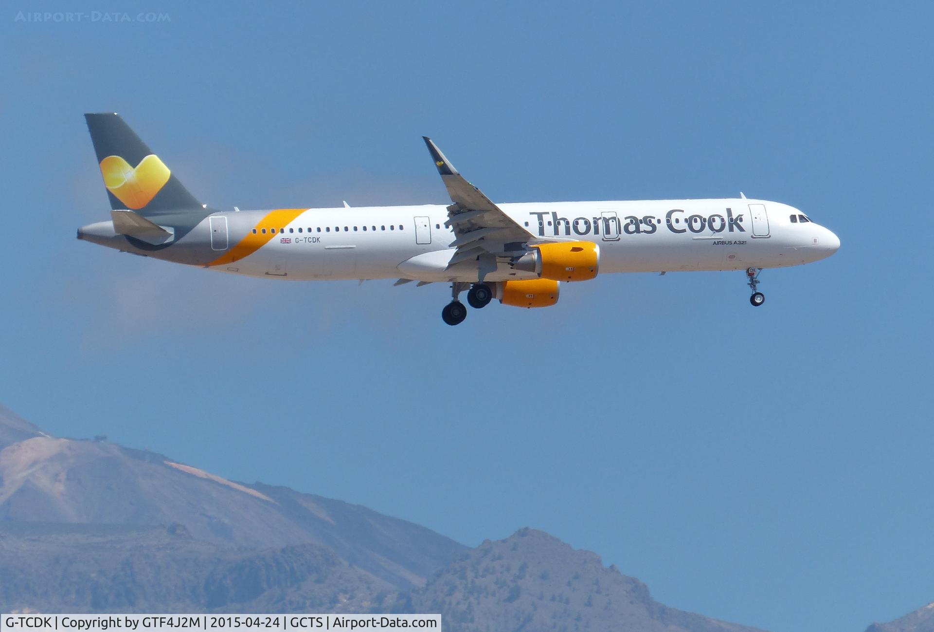G-TCDK, 2015 Airbus A321-211 C/N 6548, G-TCDK  Thomas Cook AL  on approach to Tenerife South 24.4.15
