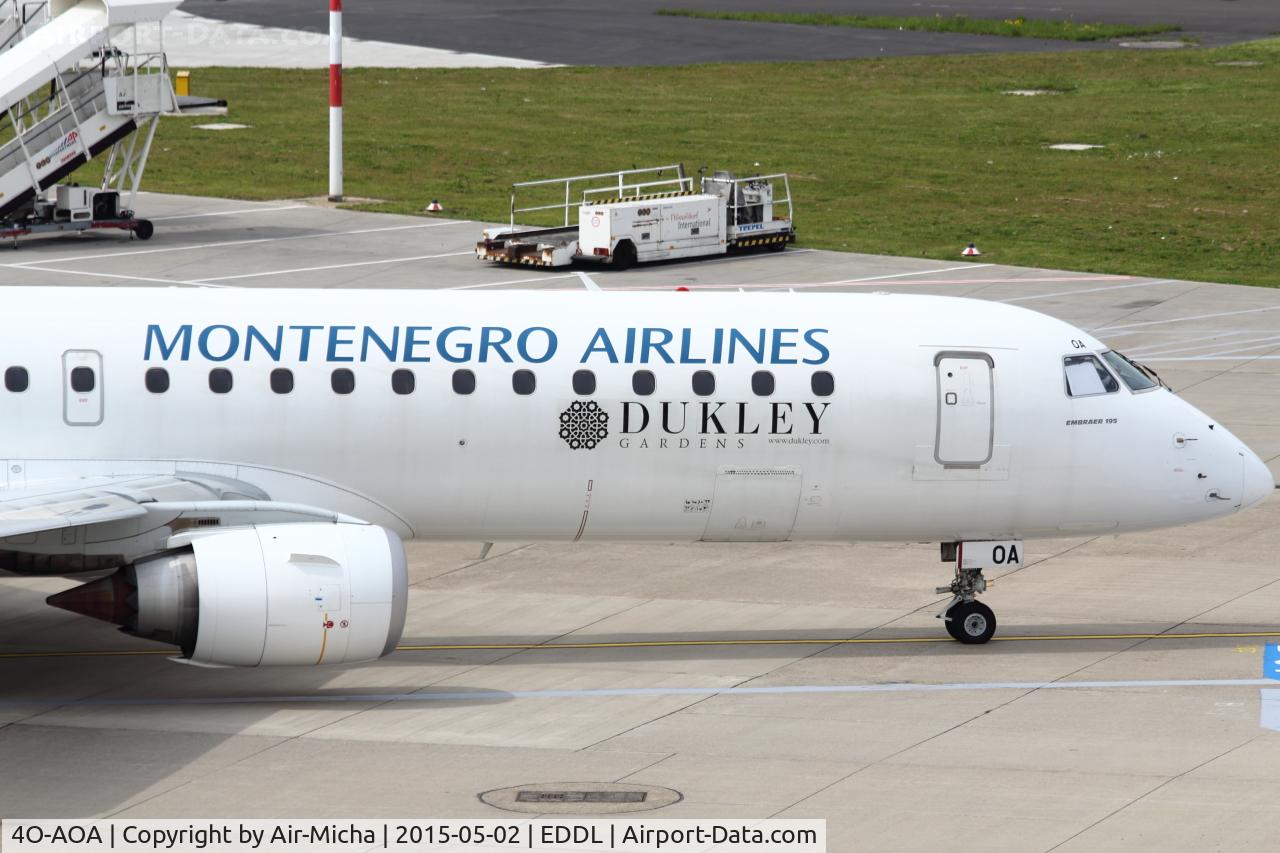 4O-AOA, 2008 Embraer 195LR (ERJ-190-200LR) C/N 19000180, Montenegro Airlines, Embraer ERJ-195LR, CN: 19000180