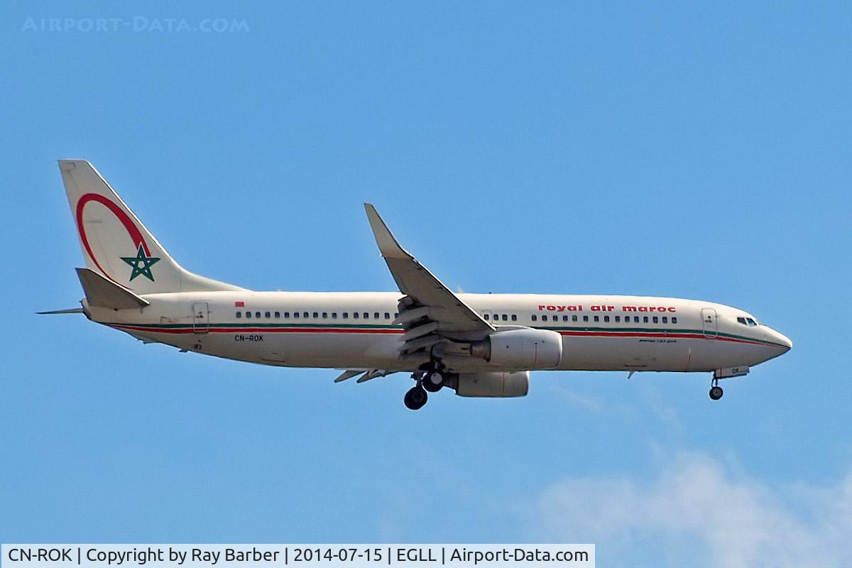 CN-ROK, 2006 Boeing 737-8B6 C/N 33064, Boeing 737-8B6 [33064] (Royal Air Maroc) Home~G 15/07/2014. On approach 27L.