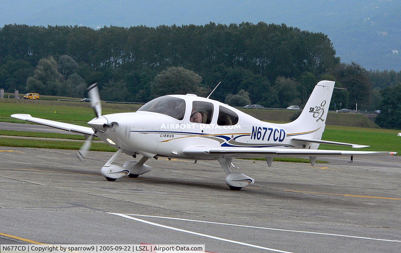N677CD, 2004 Cirrus SR22 G2 C/N 1081, parking on the private apron