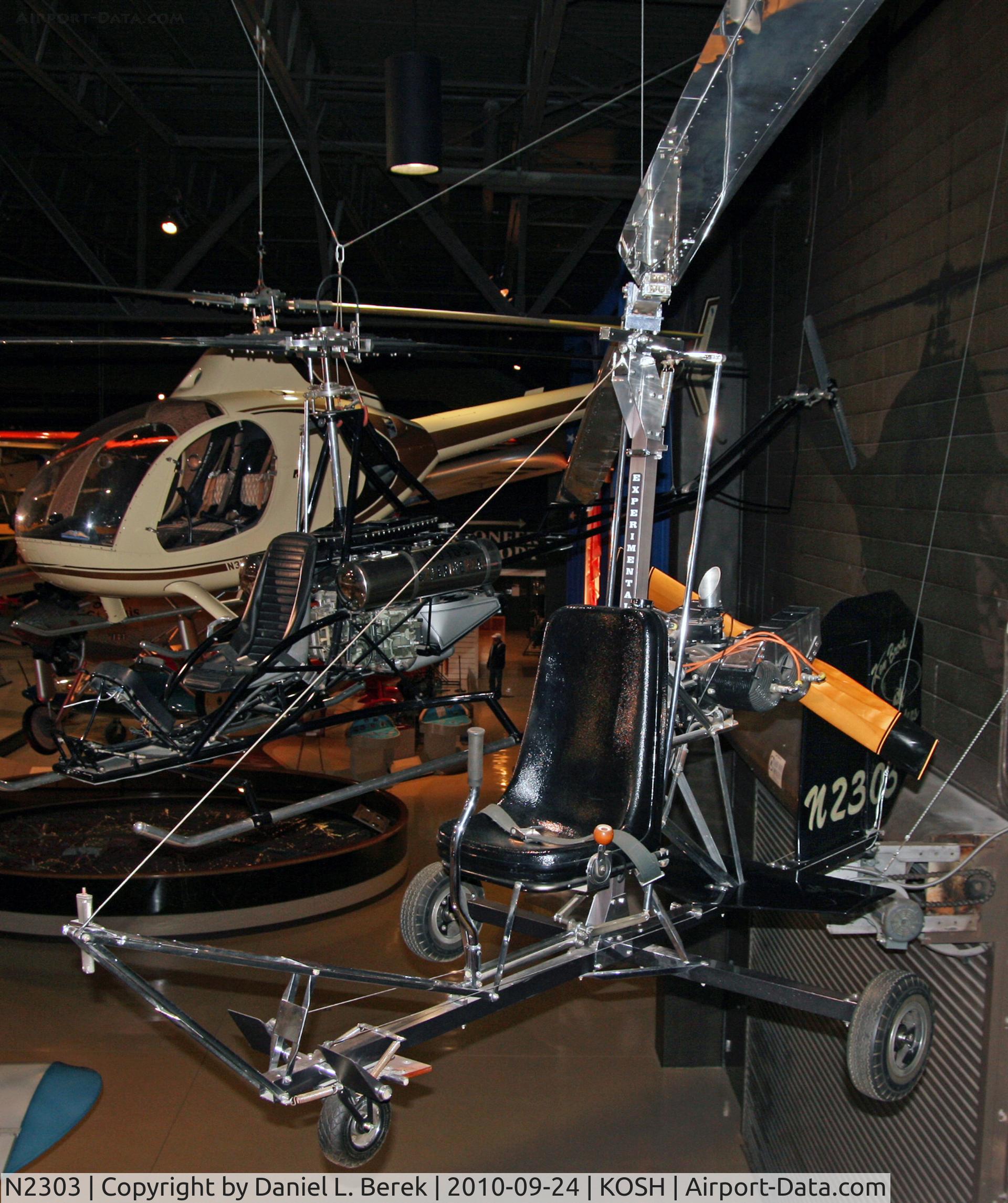 N2303, 1970 Bensen B-8M Gyrocopter C/N 1006, Ken Brock designed and built this autogyro, with modifications that enabled it to set several records for the type.