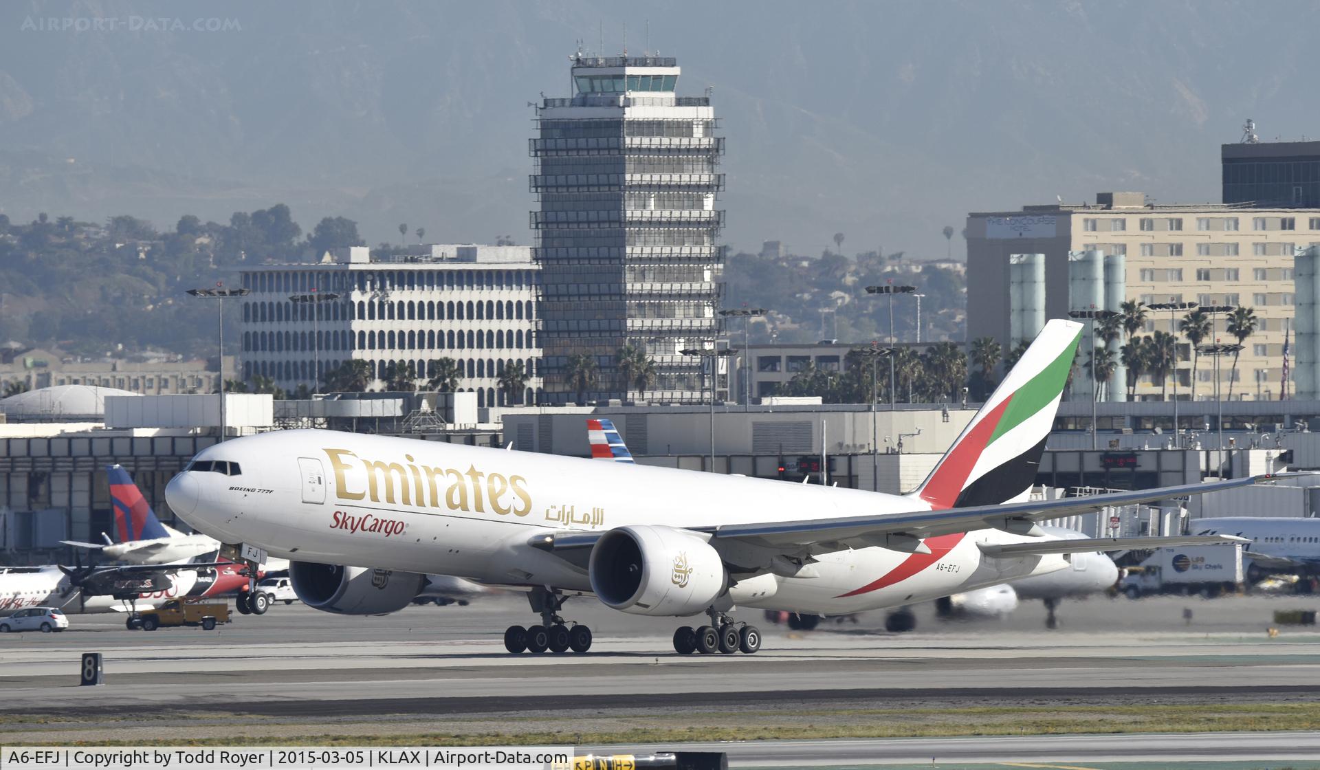 A6-EFJ, 2012 Boeing 777-F1H C/N 35610, Departing LAX on 24R