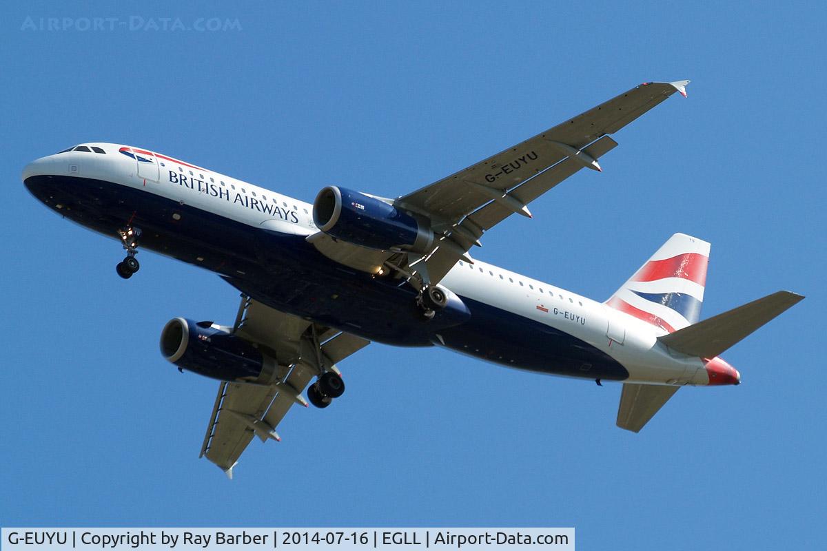 G-EUYU, 2014 Airbus A320-232 C/N 6028, Airbus A320-232 [6028] (British Airways) Home~G 16/07/2014. On approach 27R.