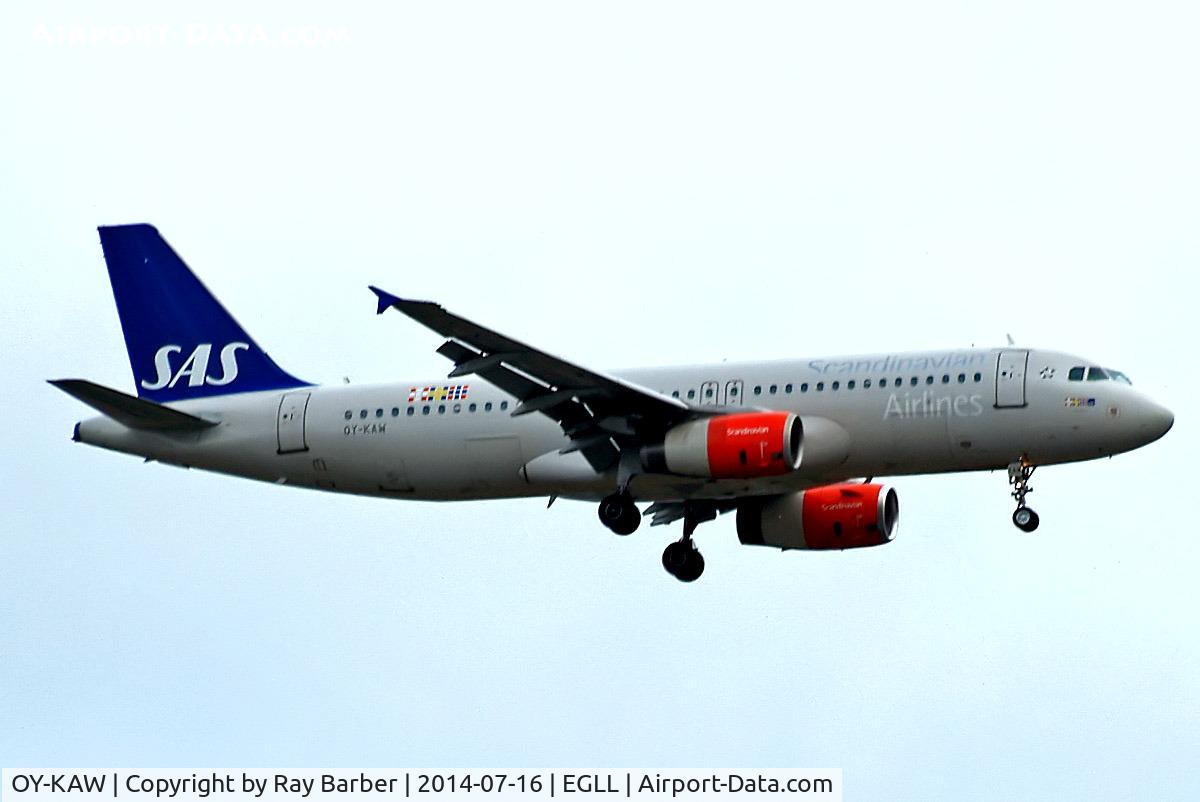 OY-KAW, 2006 Airbus A320-232 C/N 2817, Airbus A320-232 [2817] (SAS Scandinavian Airlines) Home~G 16/07/2014. On approach 27L.