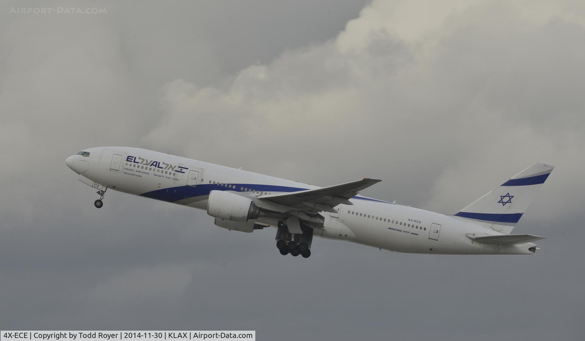 4X-ECE, 2007 Boeing 777-258/ER C/N 36083, Departing LAX