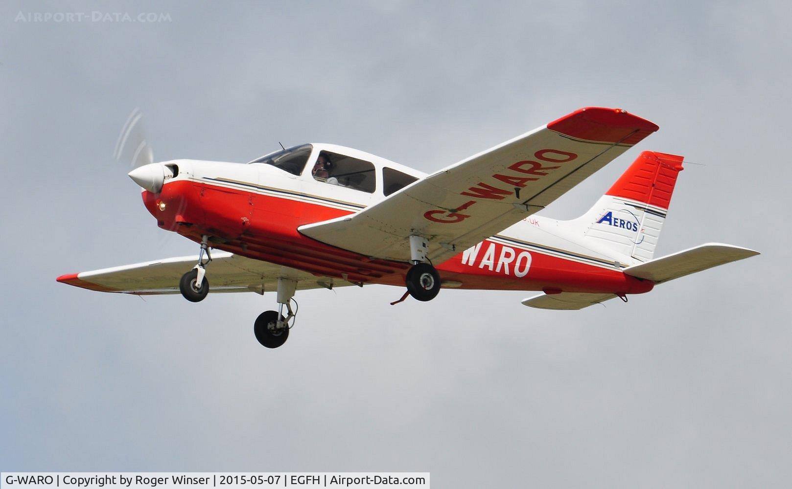 G-WARO, 1997 Piper PA-28-161 Cherokee Warrior III C/N 28-42015, Visiting Cherokee Warrior III operated by Aeros Flight Training departing Runway 22. Previously registered EC-HVT.