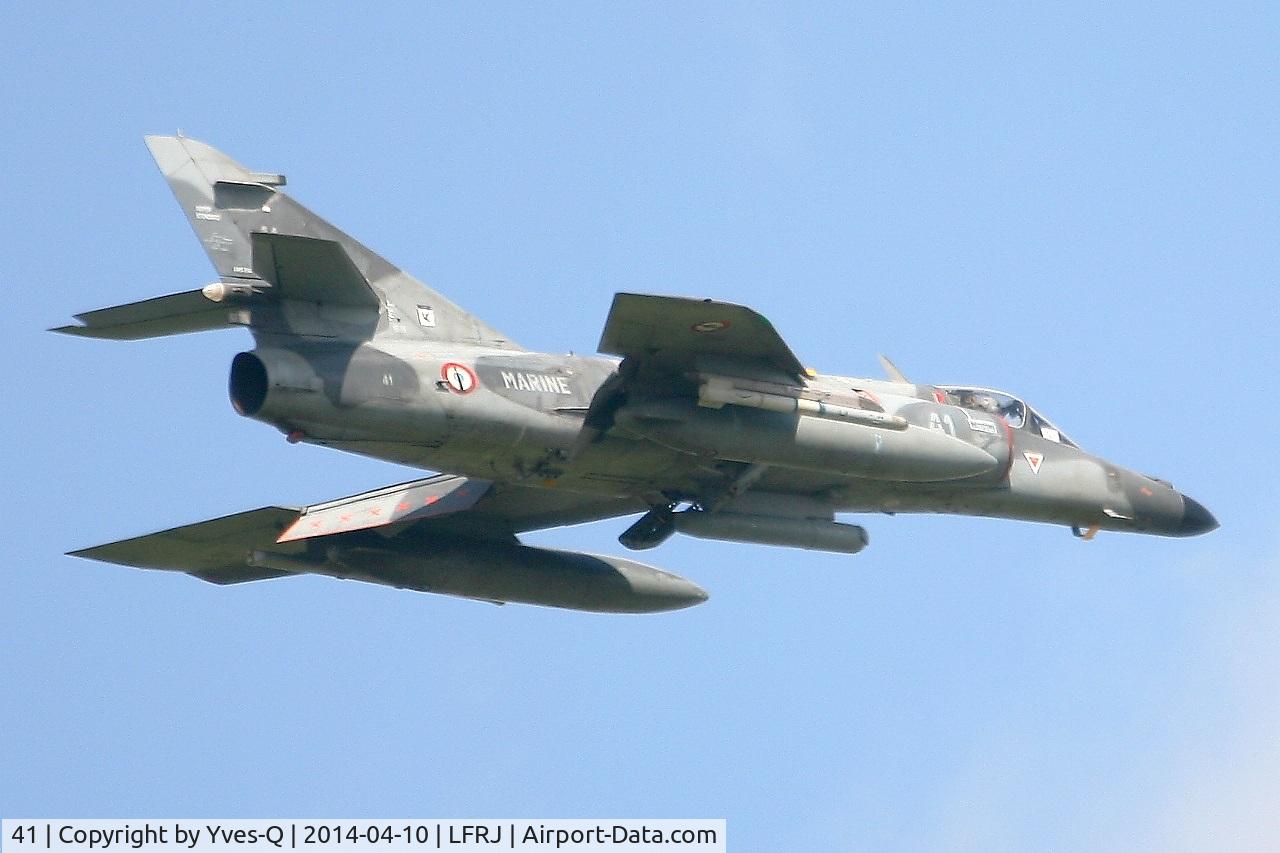 41, Dassault Super Etendard C/N 41, French Naval Aviation Dassault Super Etendard M (SEM), Flight over Landivisiau Naval Air Base (LFRJ)