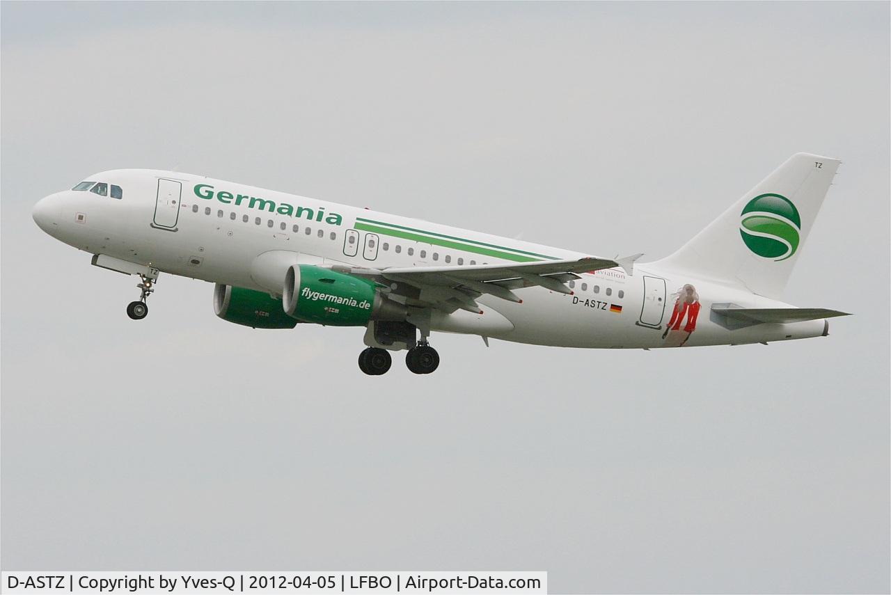 D-ASTZ, 2007 Airbus A319-112 C/N 3019, D-ASTZ - Airbus A319-112, Take-off Rwy 32L, Toulouse Blagnac Airport (LFBO-TLS)