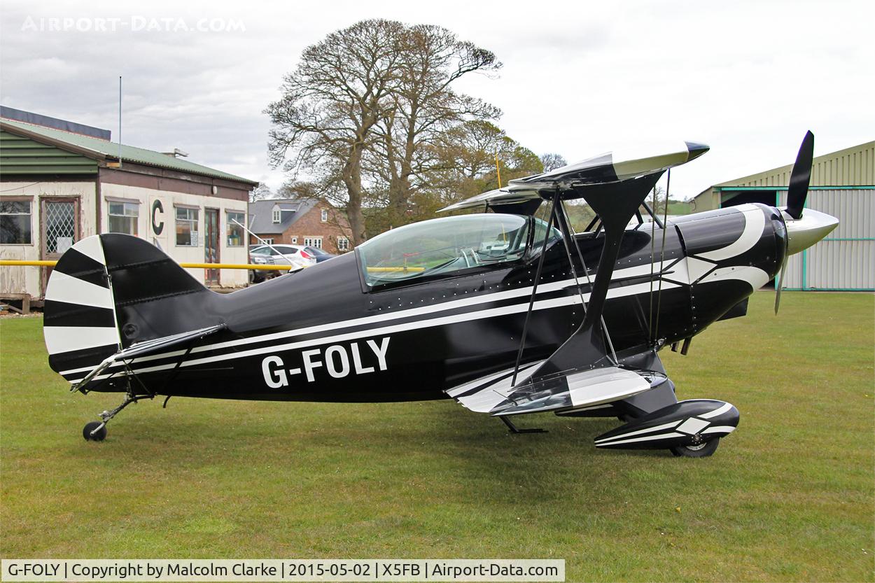 G-FOLY, 1980 Aerotek Pitts S-2A Special C/N 2213, Aerotek Pitts S-2A Special during a refueling stop. Fishburn Airfield, UK May 2nd 2015