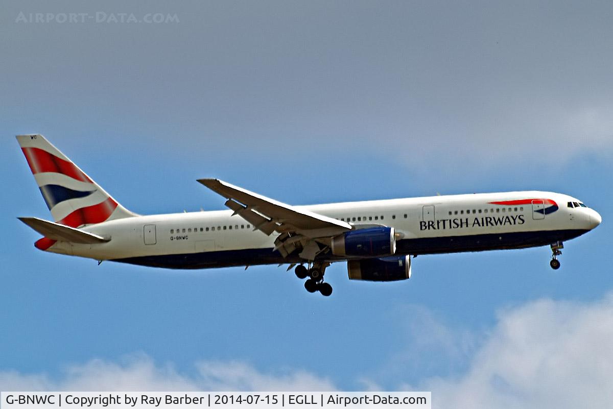 G-BNWC, 1989 Boeing 767-336 C/N 24335, Boeing 767-336ER [24335] (British Airways) Home~G 15/07/2014. On approach 27L.