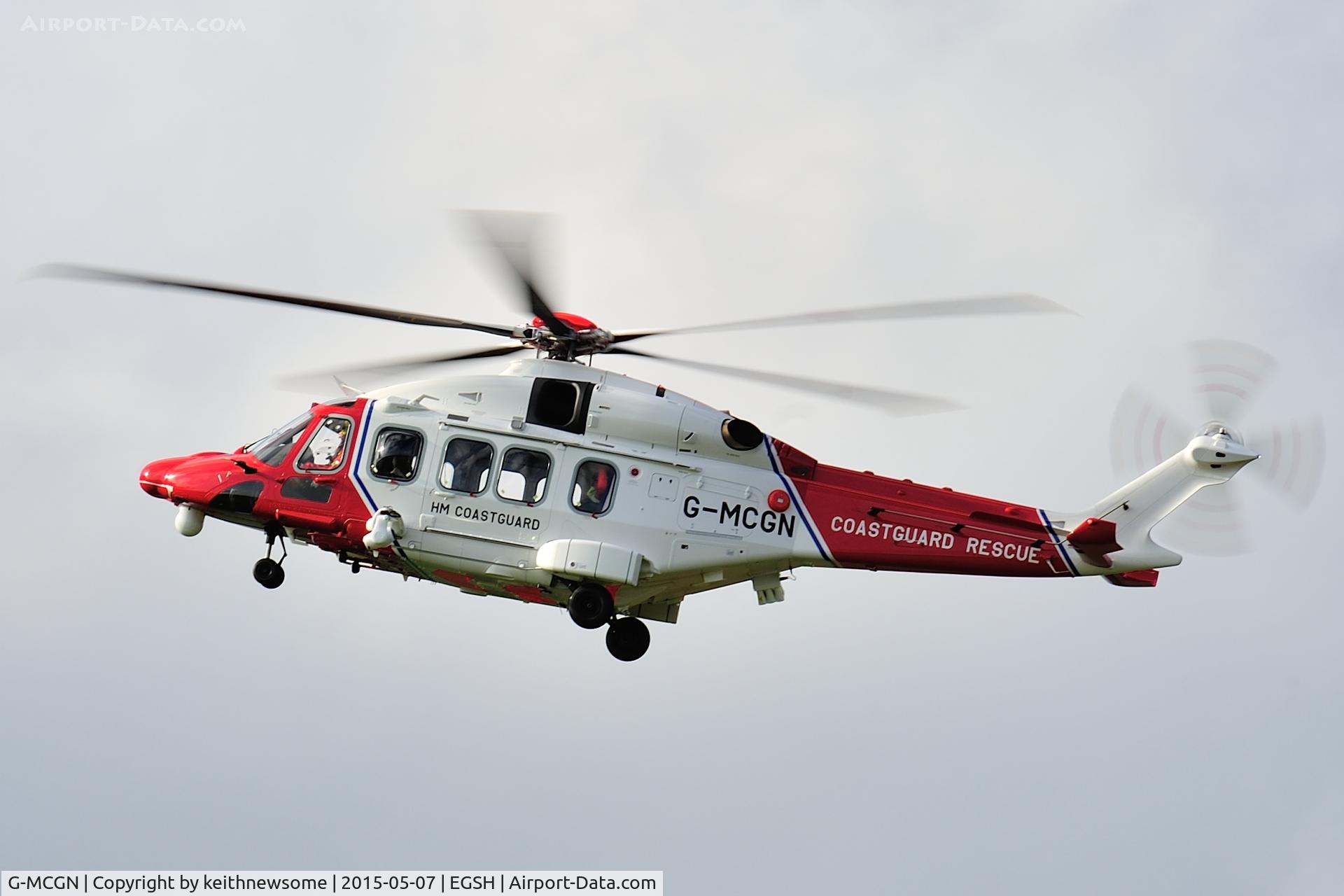 G-MCGN, 2014 AgustaWestland AW-189 C/N 92001, Returning from training.