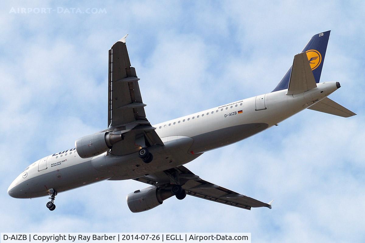D-AIZB, 2009 Airbus A320-214 C/N 4120, Airbus A320-214 [4120] (Lufthansa) Home~G 26/07/2014. On approach 27R.