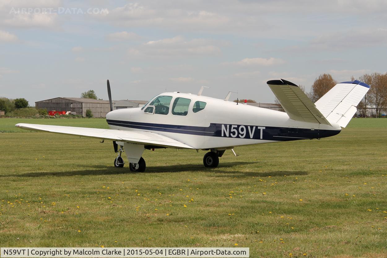 N59VT, 1959 Beech K35 Bonanza C/N D-5897, Beech K35 Bonanza at The Real Aeroplane Club's Auster Fly-In, Breighton Airfield, May 4th 2015.