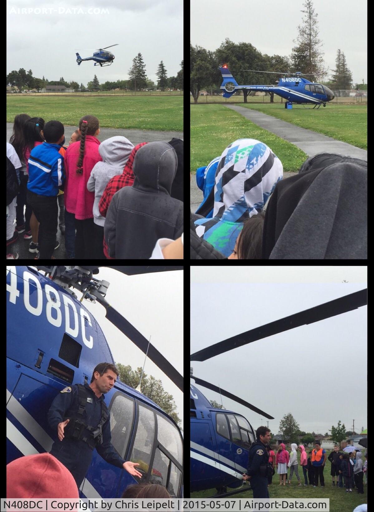 N408DC, 2000 Eurocopter EC-120B Colibri C/N 1151, The San Jose Police Department's Eurocopter landed at KR Smith Elementary school so kids could learn more about what being a police officer was like.