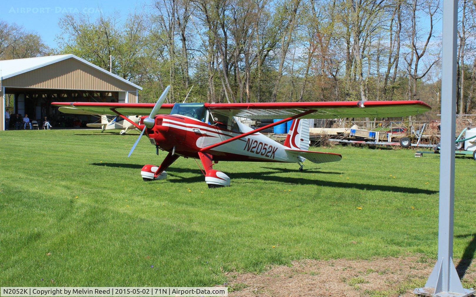 N2052K, 1947 Luscombe 8E Silvaire C/N 4779, Sporting new paint, at the fly-in Lunch at 71N