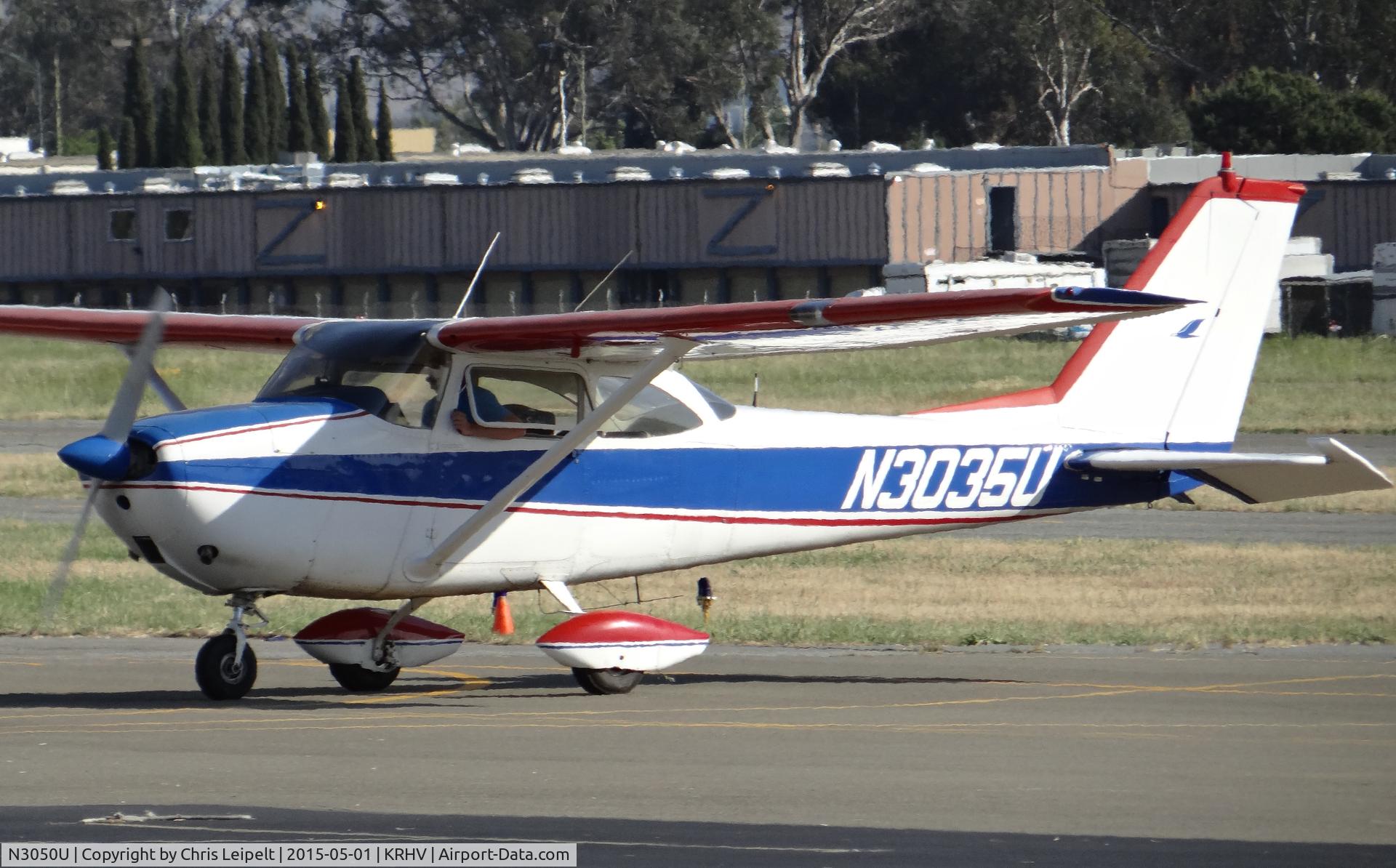 N3050U, 1963 Cessna 172E C/N 17250650, A local 1963 Cessna 172E taxing back to its tie down spot at Reid Hillview, San Jose, CA.