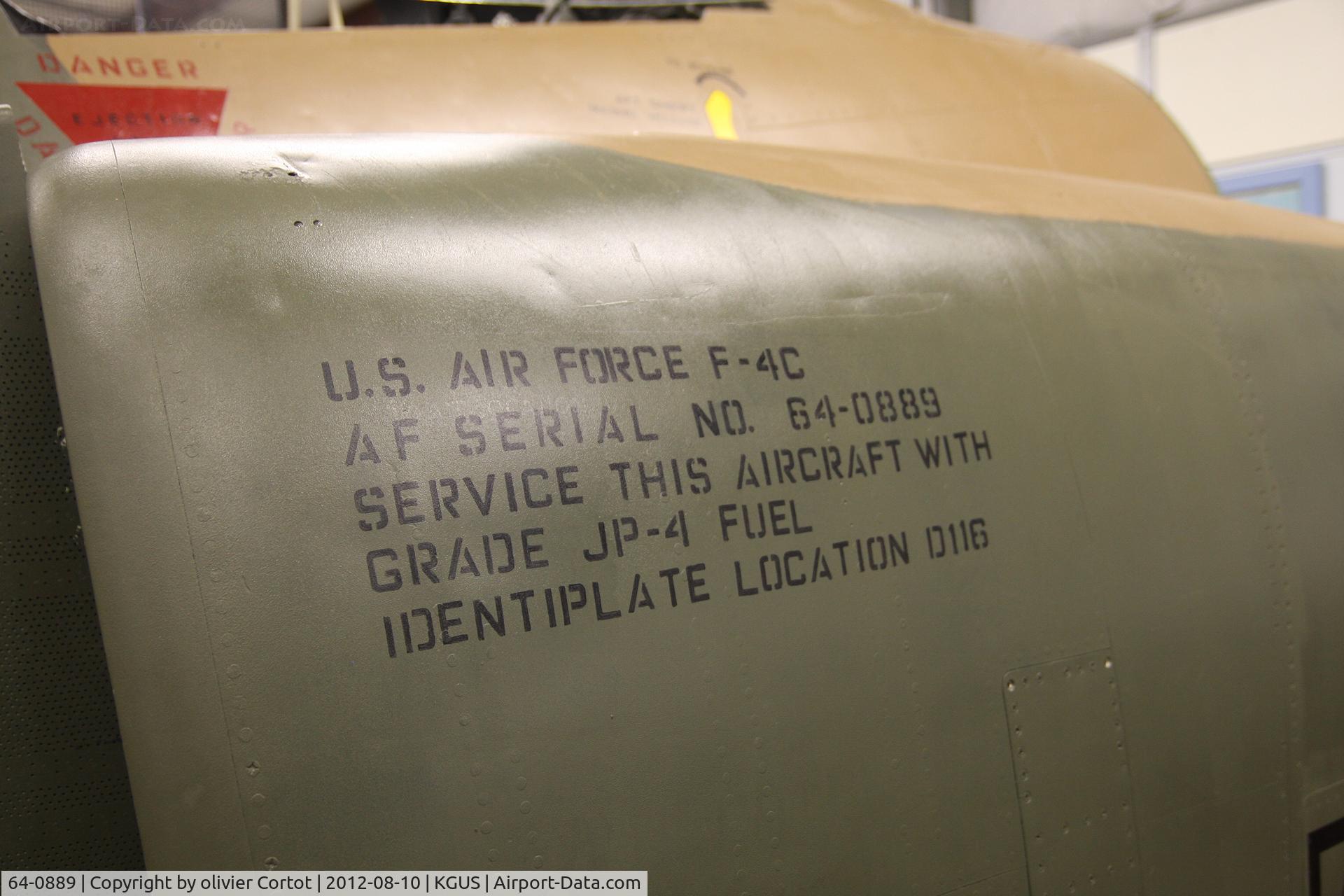 64-0889, 1964 McDonnell F-4C-25-MC Phantom II C/N 1301, You can sit in a Phantom cockpit at the Grissom museum