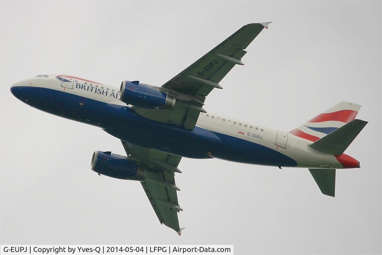G-EUPJ, 2000 Airbus A319-131 C/N 1232, Airbus A319-131, Take off rwy 27L, Roissy Charles De Gaulle airport (LFPG-CDG)