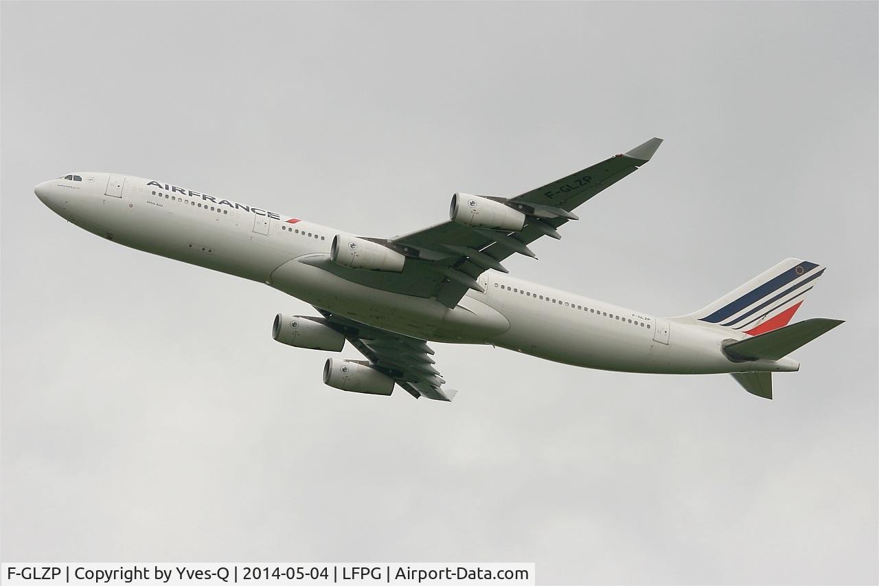 F-GLZP, 1999 Airbus A340-313X C/N 260, Airbus A340-313X, Take off rwy 27L, Roissy Charles De Gaulle airport (LFPG-CDG)