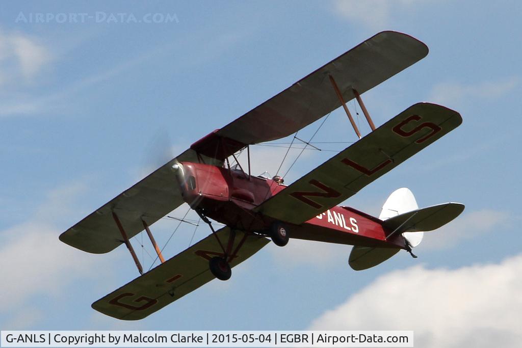 G-ANLS, 1944 De Havilland DH-82A Tiger Moth II C/N 85862, De Havilland DH-82A Tiger Moth II at The Real Aeroplane Club's Auster Fly-In, Breighton Airfield, May 4th 2015.