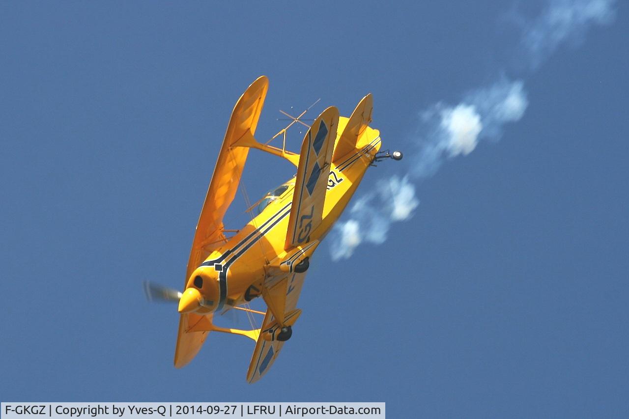 F-GKGZ, 1977 Pitts S-2A Special C/N 2149, Pitts S-2A Special, On display, Morlaix-Ploujean airport (LFRU-MXN) air show in september 2014