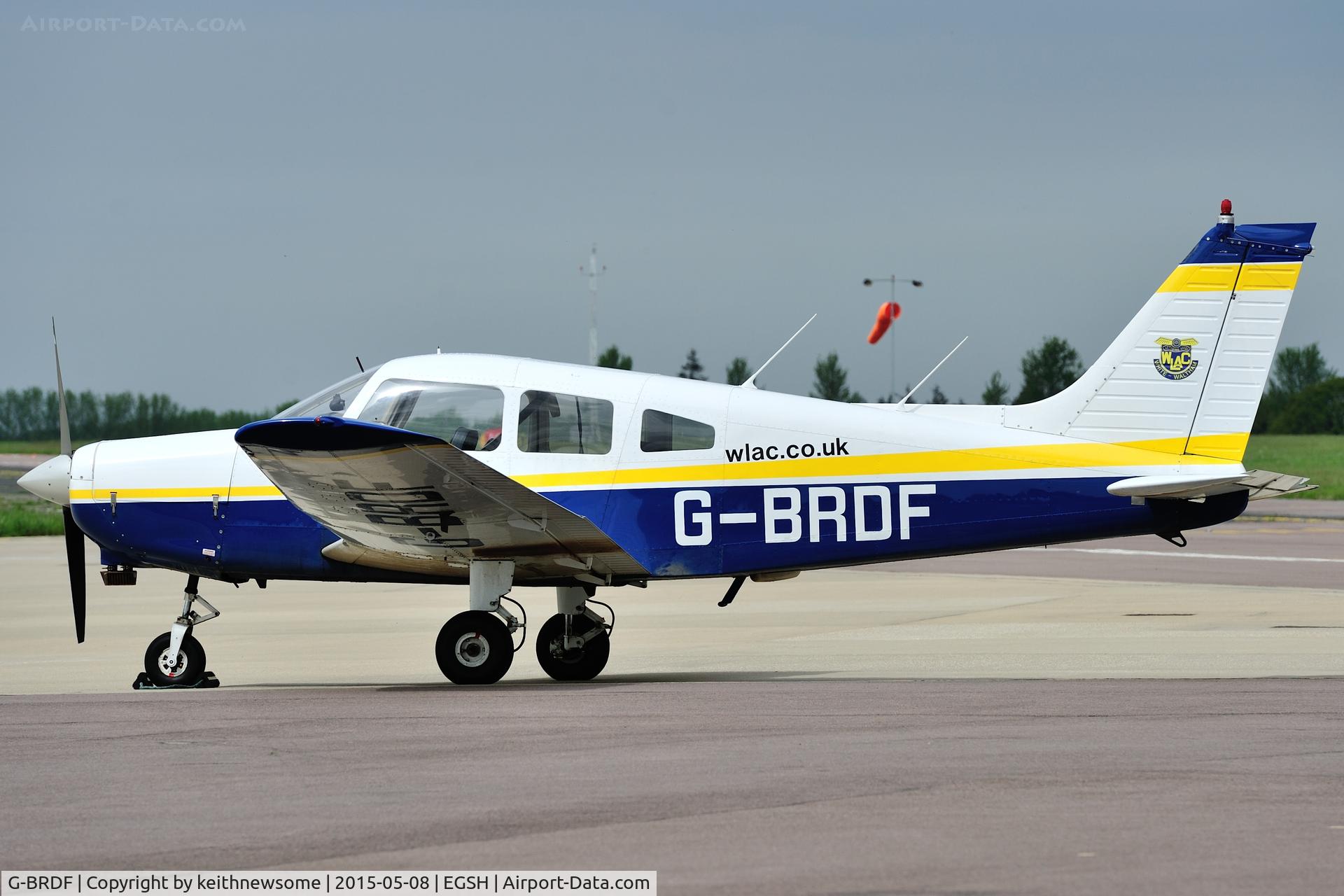G-BRDF, 1977 Piper PA-28-161 Cherokee Warrior II C/N 28-7716085, Parked in good light.