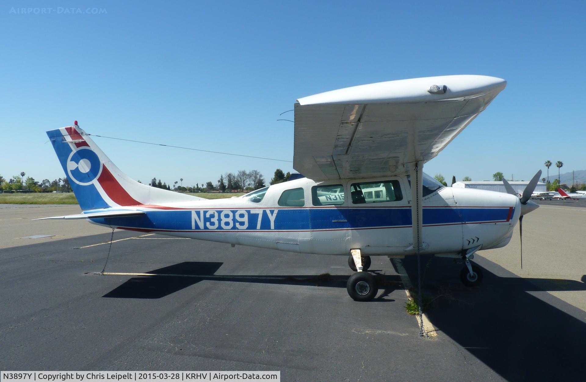 N3897Y, 1964 Cessna 210D Centurion C/N 21058397, A local 1964 Cessna 210D at its usual parking spot at Reid Hillview, San Jose, CA.
