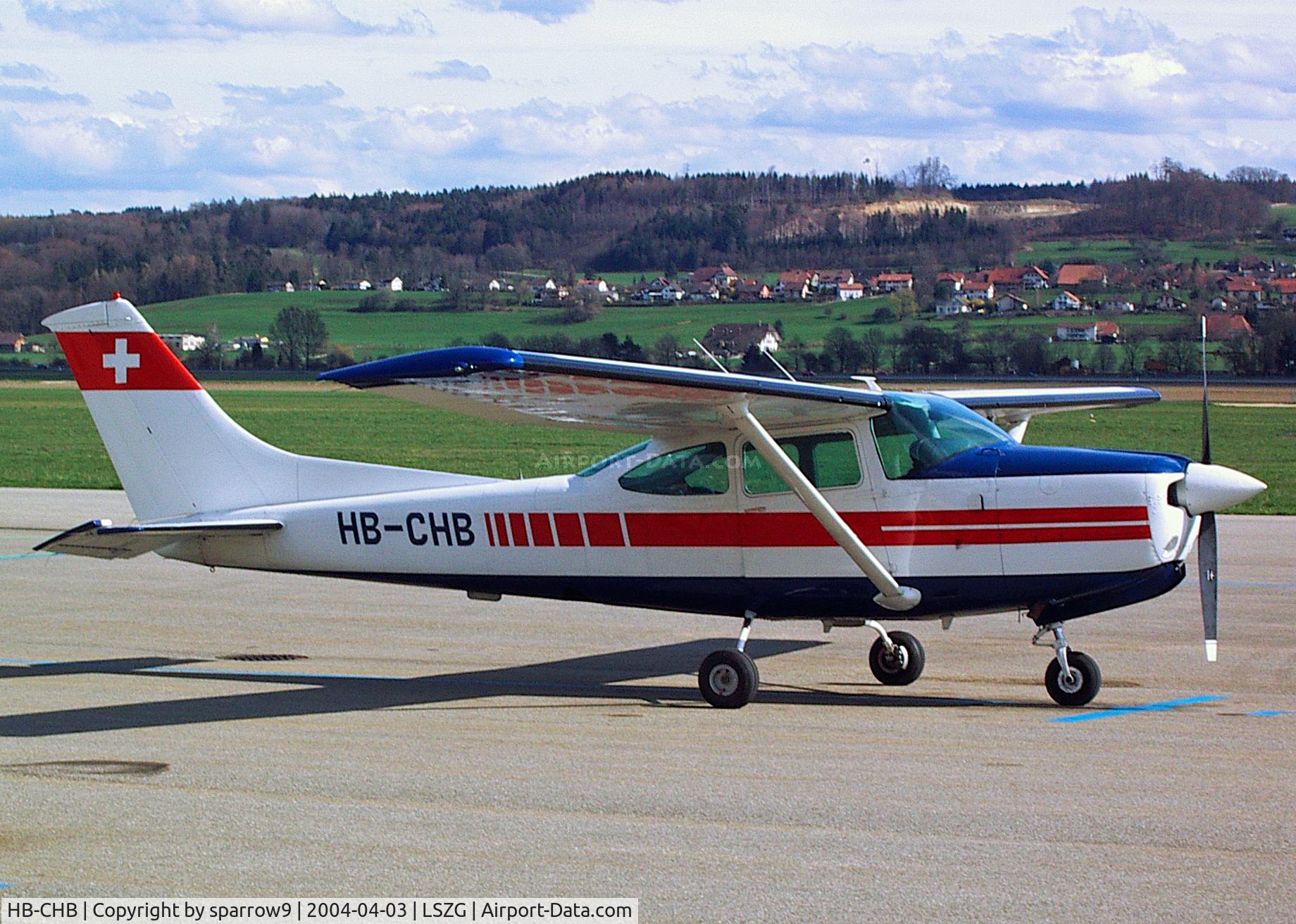 HB-CHB, 1979 Reims FR182 Skylane RG C/N FR18200043, on the apron in Grenchen