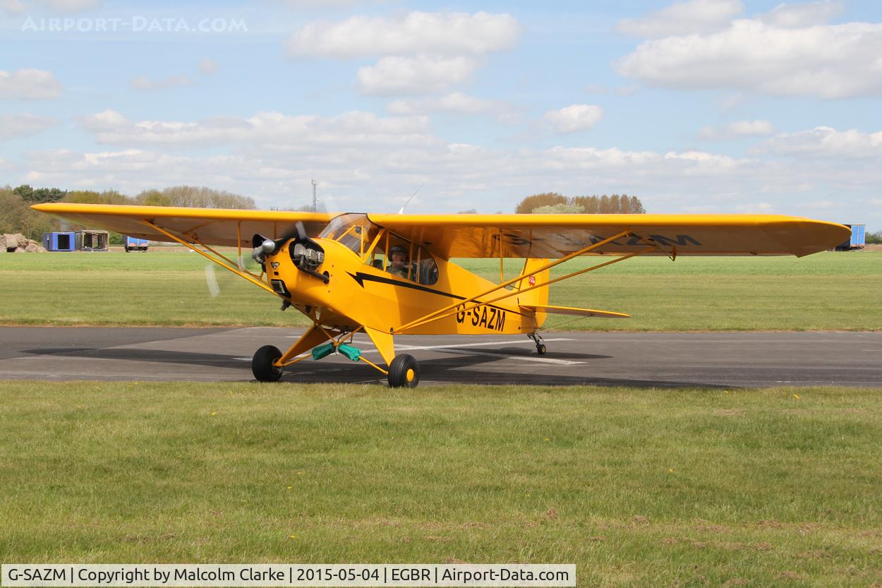 G-SAZM, 1946 Piper J3C-65 Cub Cub C/N 18584, Piper J3C-65 at The Real Aeroplane Club's Auster Fly-In, Breighton Airfield, May 4th 2015.