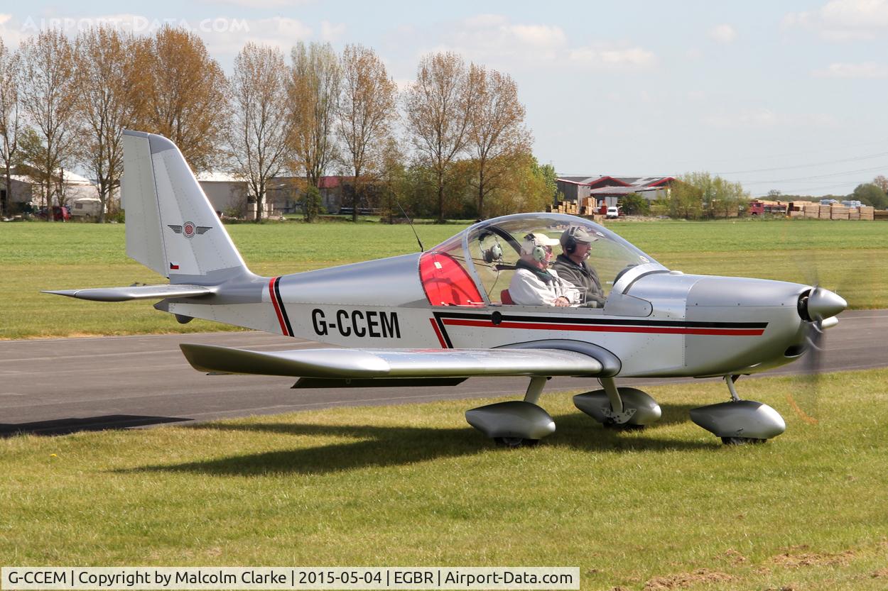 G-CCEM, 2003 Aerotechnik EV-97A Eurostar C/N PFA 315-13987, Aerotechnik EV-97A Eurostar at The Real Aeroplane Club's Auster Fly-In, Breighton Airfield, May 4th 2015.