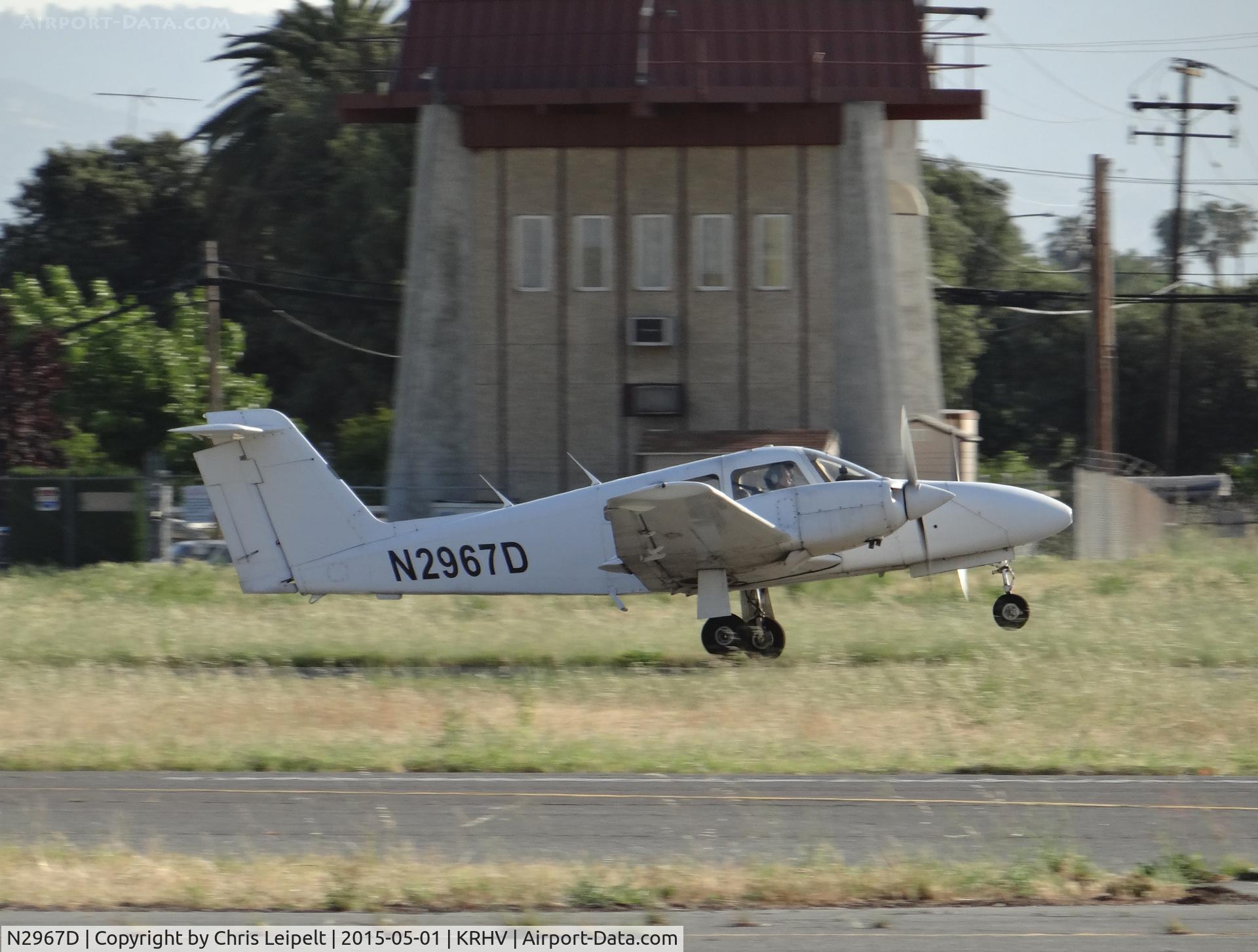 N2967D, 1979 Piper PA-44-180 Seminole C/N 44-7995321, A local 1979 Piper Seminole landing on 31L at Reid Hillview Airport, San Jose, CA.