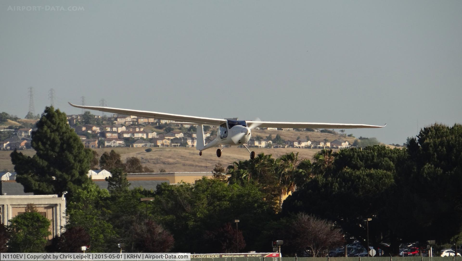 N110EV, Pipistrel Sinus 912 C/N 095, A local Pipistrel Sinus 912 taking off on runway 31R at Reid Hillview Airport, San Jose, CA.
