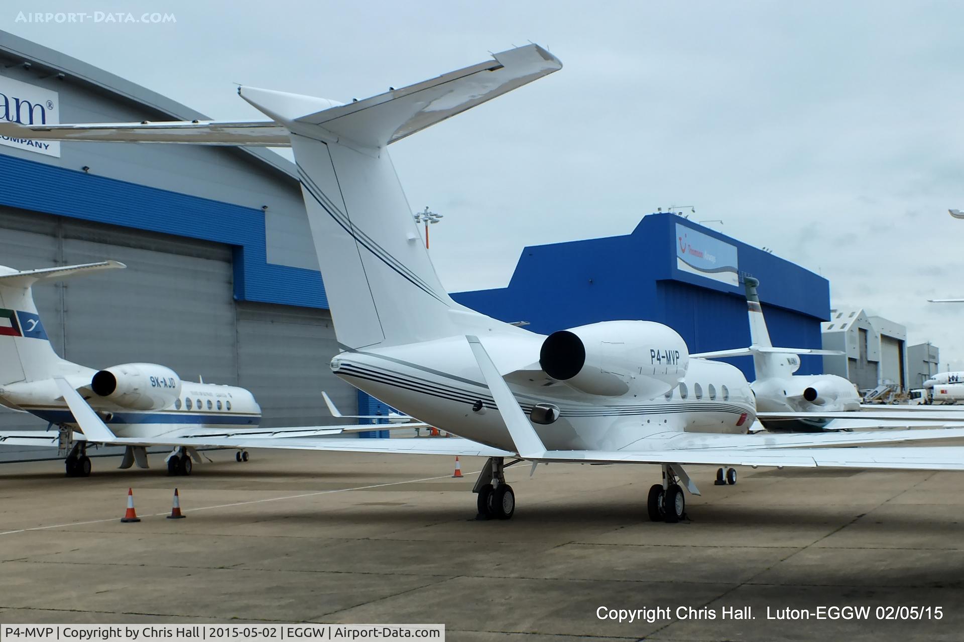 P4-MVP, 2012 Gulfstream Aerospace GIV-X (G450) C/N 4247, parked at Luton
