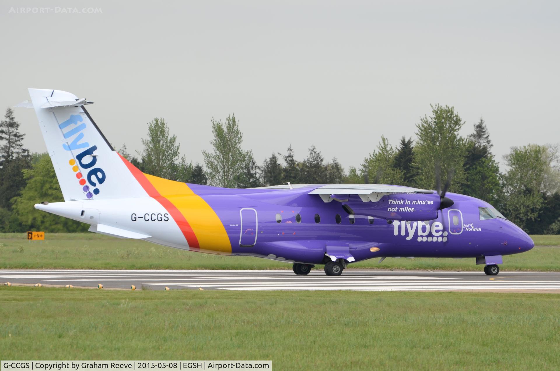 G-CCGS, 1998 Dornier 328-100 C/N 3101, About to take off on Norwich's runway 