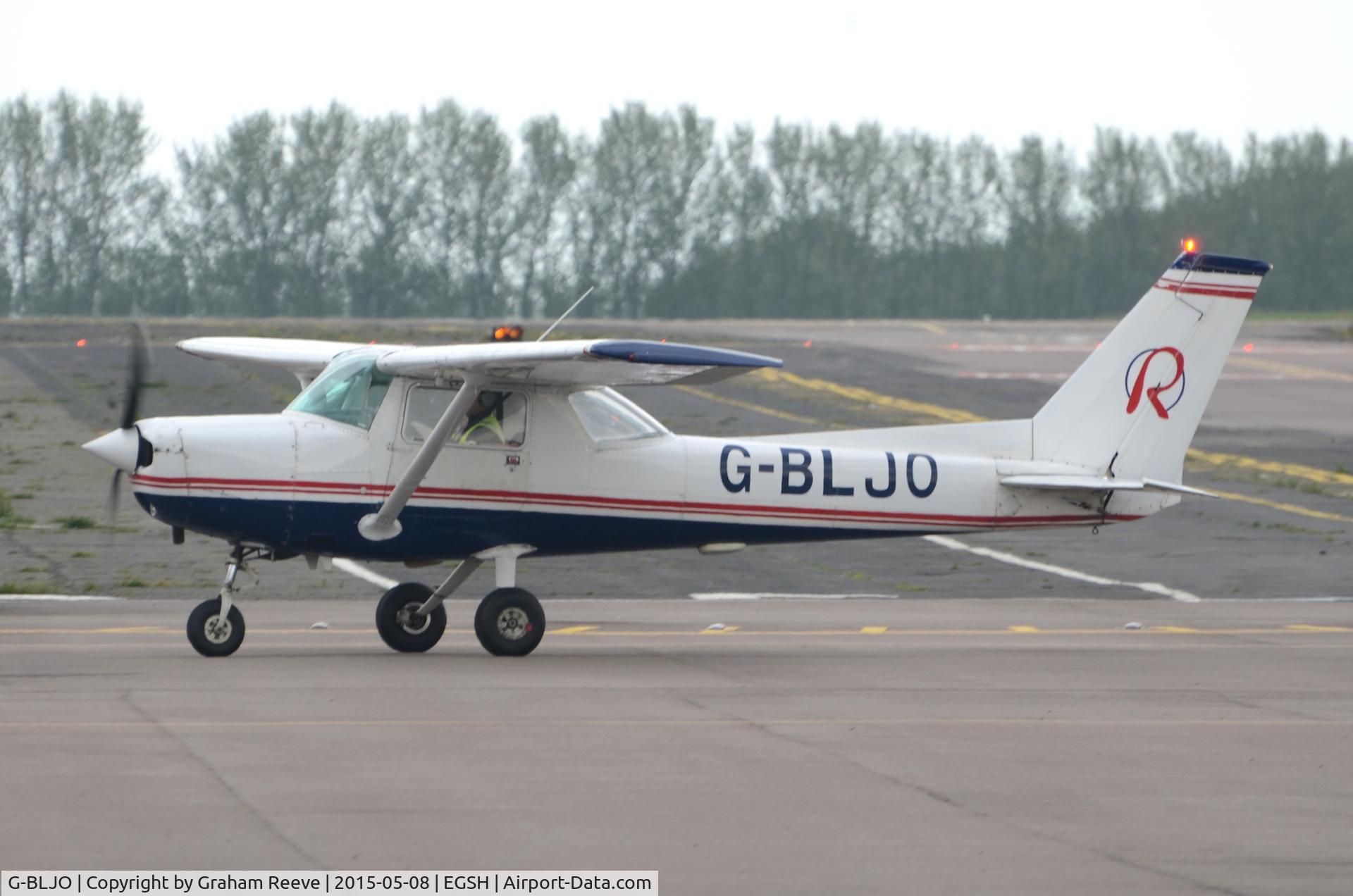 G-BLJO, 1979 Reims F152 C/N 1627, Just landed at Norwich.