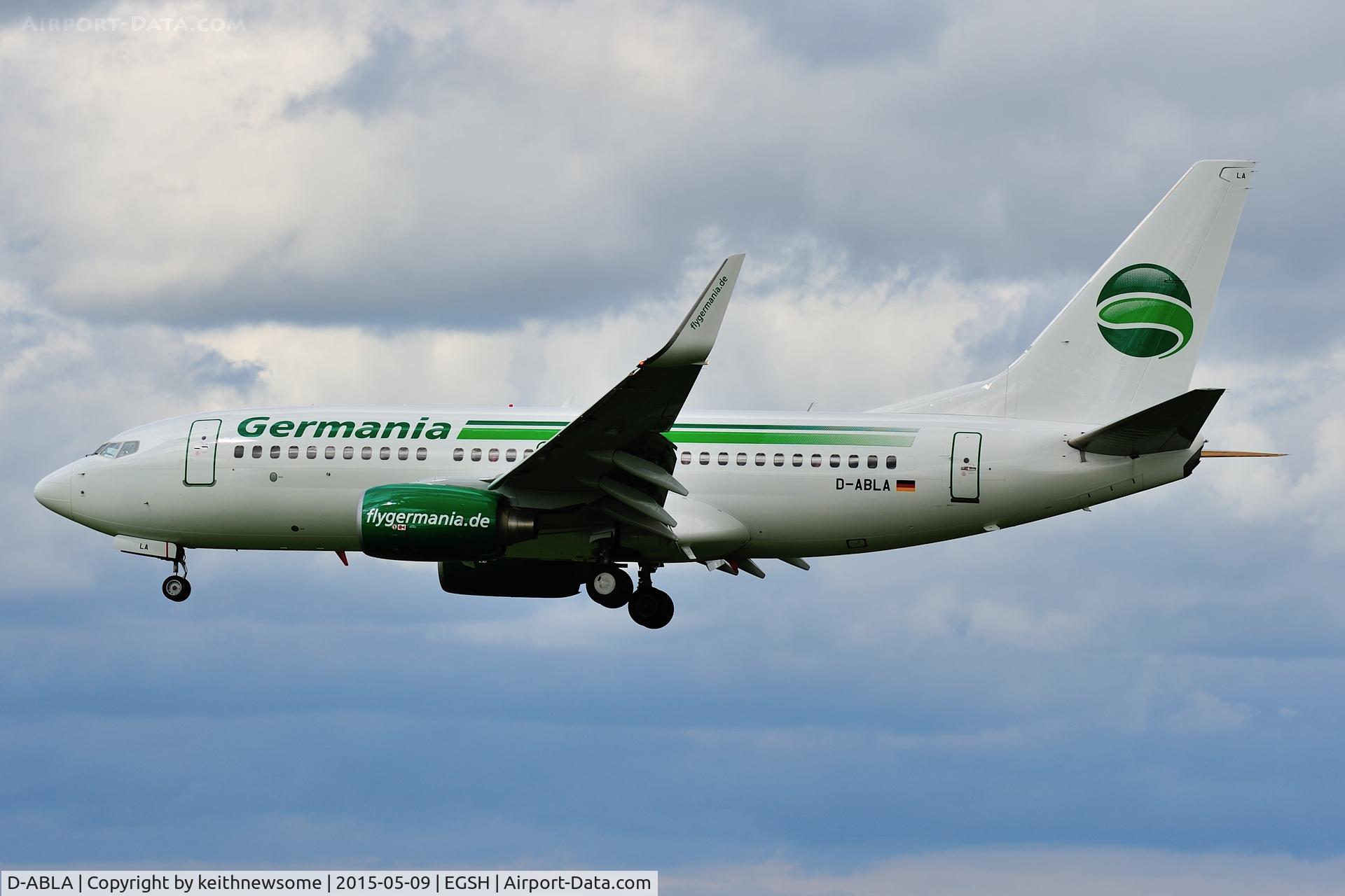 D-ABLA, 2007 Boeing 737-76J C/N 36114, Landing onto runway 27.